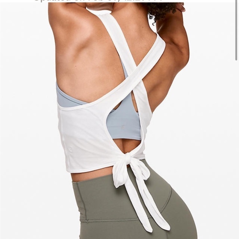 Lululemon Turn to Tie Wrap Tank Top Heathered Core Light Grey Yoga - Picture 11 of 11